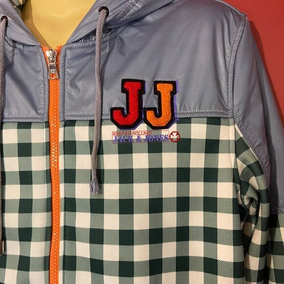 Jack & Jones Men's Green Checkered Full Zip Jacket - Size 175/96a or US Medium - Picture 2 of 5